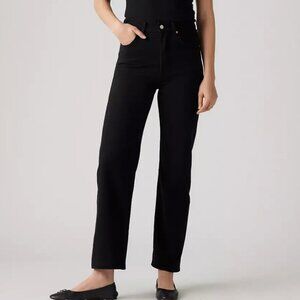 Levis ribcage straight ankle black jeans 27